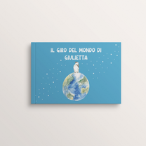 Illustration of the Italian edition of the personalized book “Le Tour du Monde” – Zebrabook