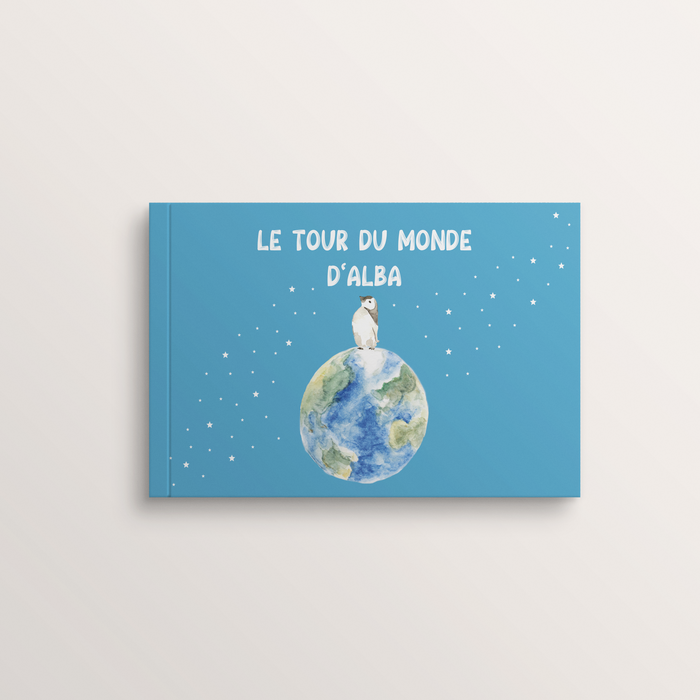 Livre personnalisé enfant Le Tour du Monde – illustration du voyage autour du monde – Zebrabook