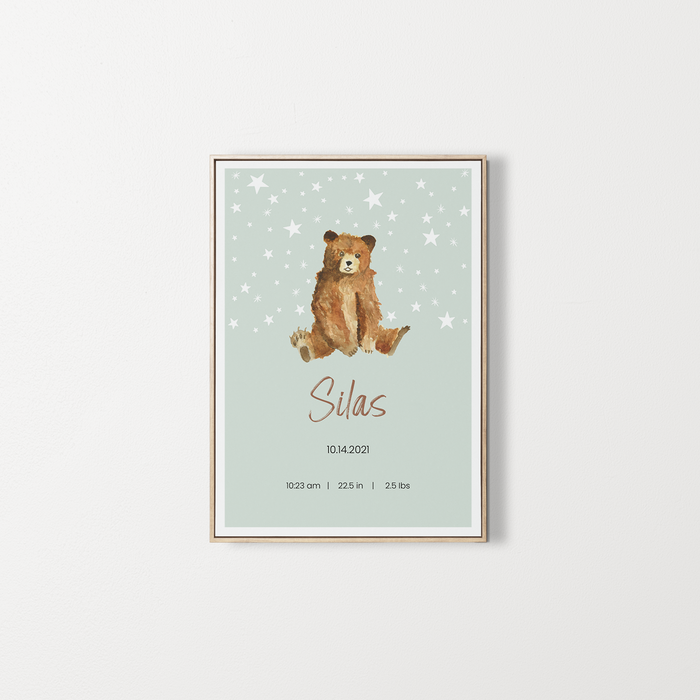 Poster – Personalized baby first name poster – Zebrabook