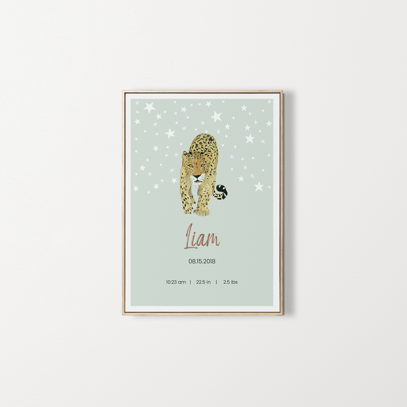 Gepersonaliseerde poster baby voornaam