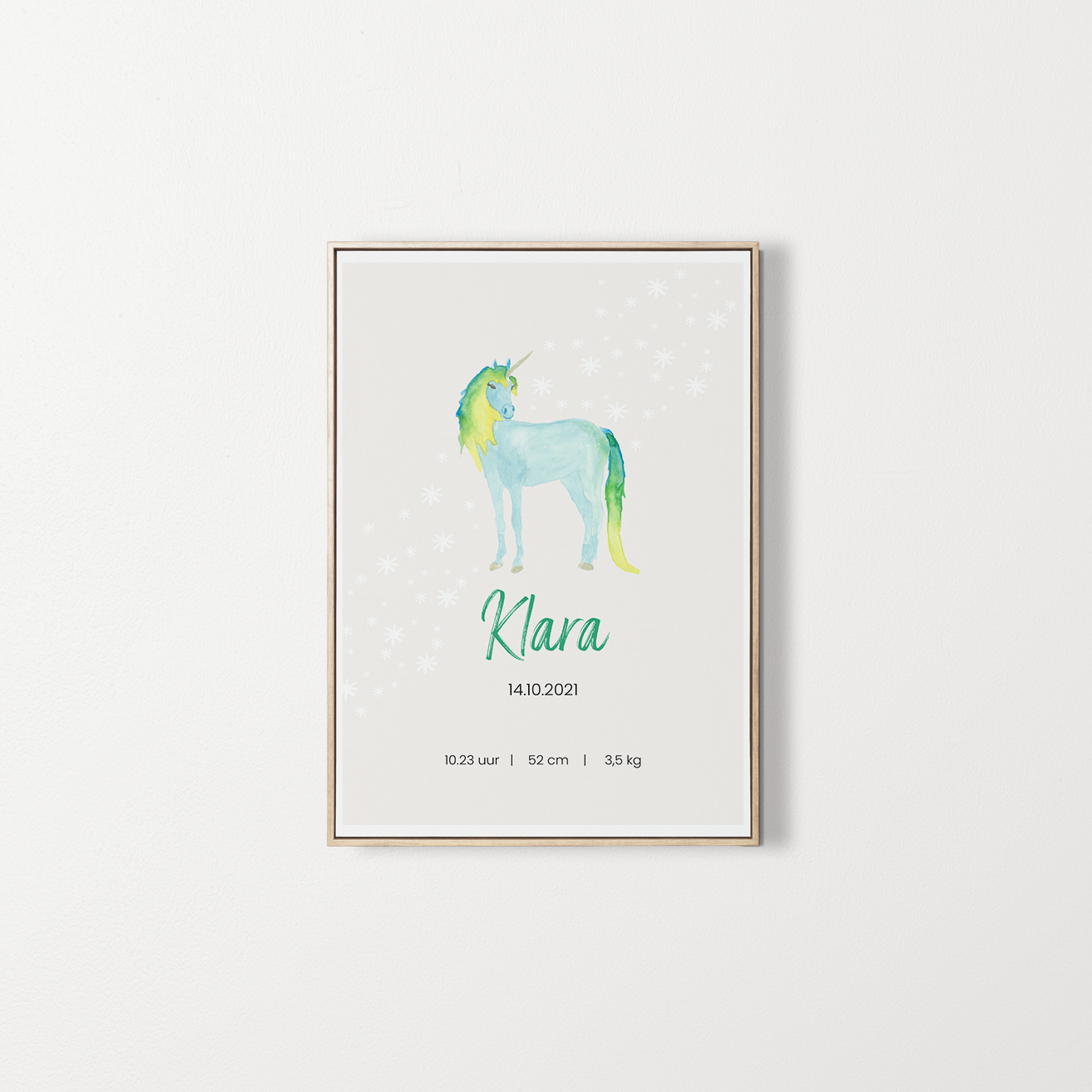 Gepersonaliseerde poster baby voornaam
