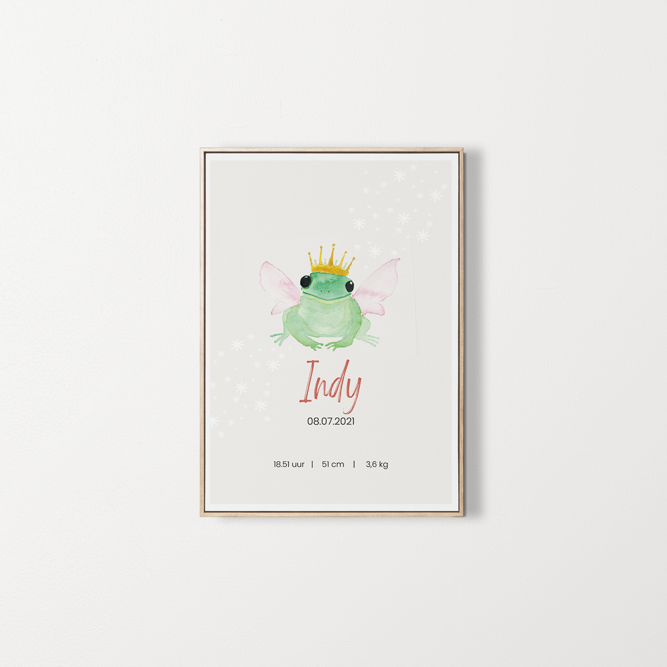 Gepersonaliseerde poster baby voornaam