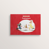 Illustration der italienischen Ausgabe des personalisierten Buches „ Quer durch Europa “ für Kinder – Zebrabook