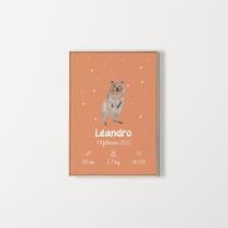 Poster nascita personalizzato – illustrazione di quokka – Zebrabook