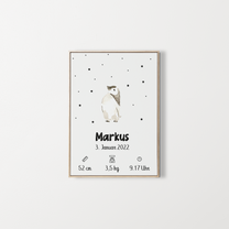 Affiche – Poster de naissance personnalisé – Zebrabook