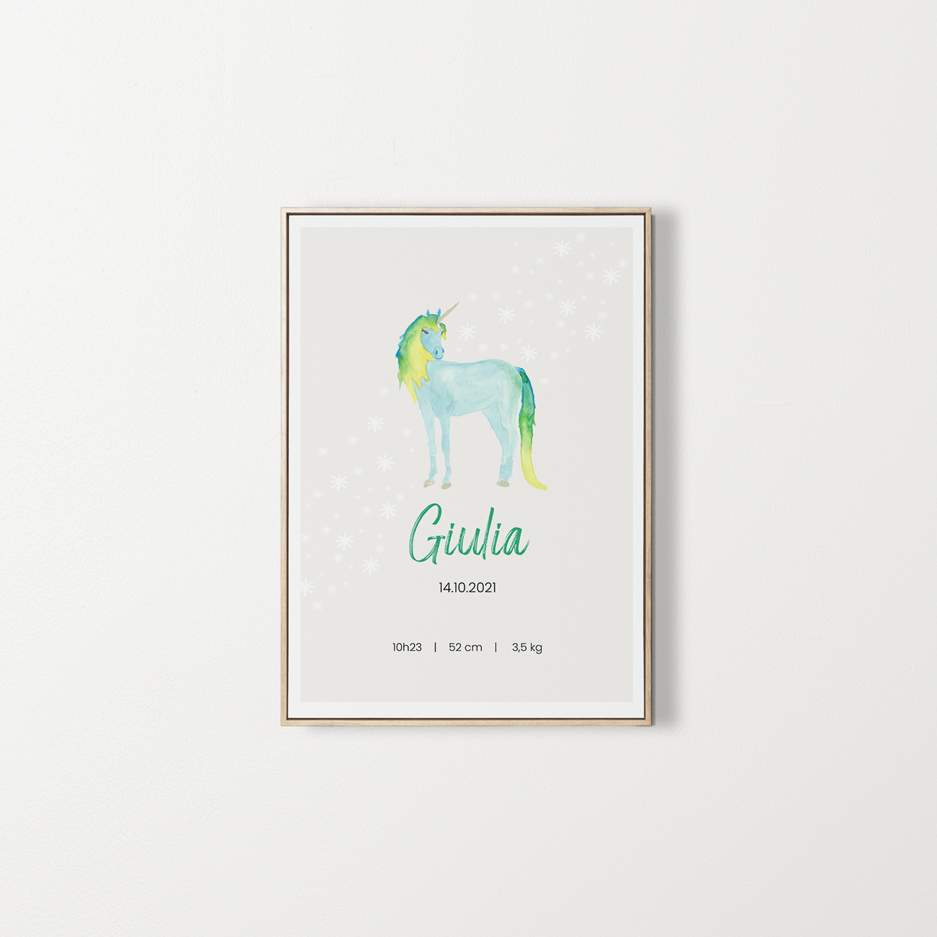 Gepersonaliseerde poster baby voornaam
