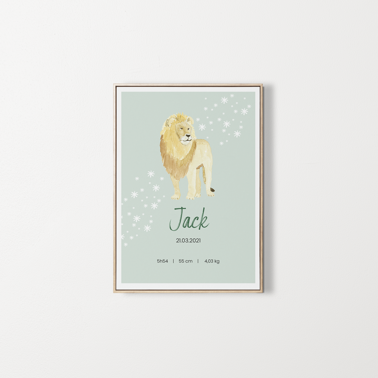 Gepersonaliseerde poster baby voornaam