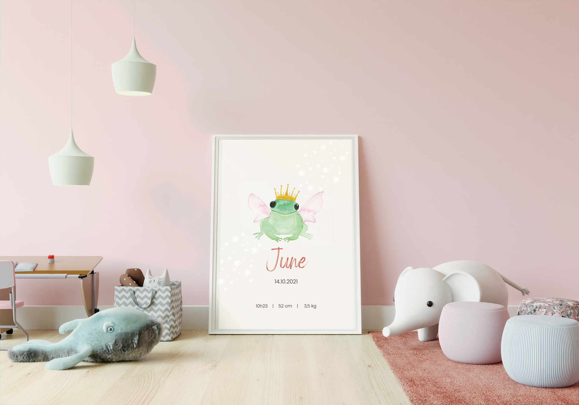 Gepersonaliseerde poster baby voornaam