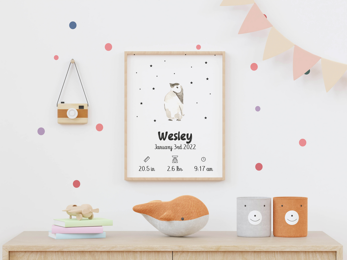 Affiche – Poster de naissance personnalisé – Zebrabook