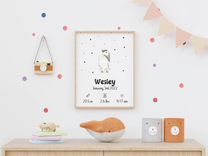 Affiche – Poster de naissance personnalisé – Zebrabook