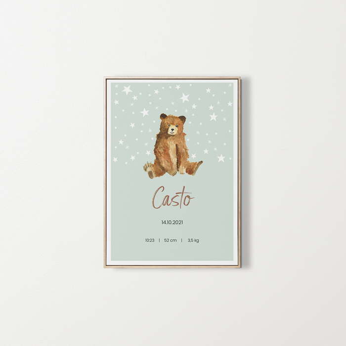 Poster – Póster personalizado con nombre de bebé – Zebrabook