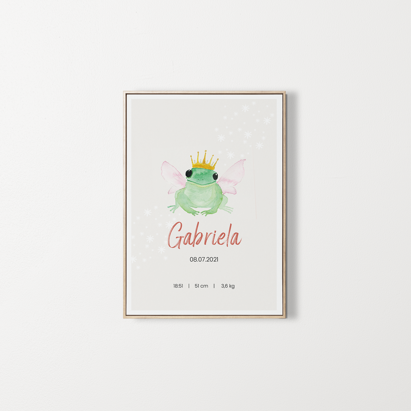 Gepersonaliseerde poster baby voornaam