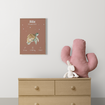 Poster de naissance personnalisé – illustration pour chambre d'enfant – Zebrabook